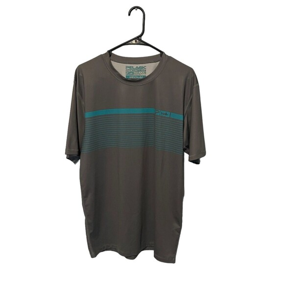 Pelagic Shirt Mens Medium Gray Blue Hydrofuse Performance Fishing Stretch Fish - Picture 1 of 9